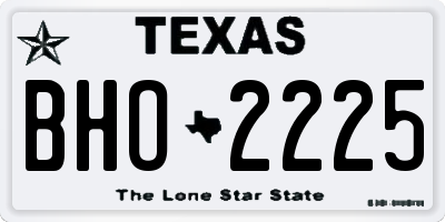 TX license plate BHO2225