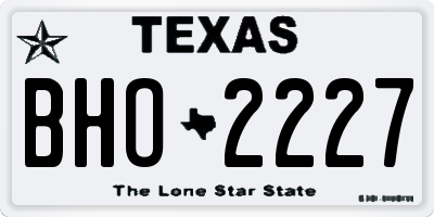 TX license plate BHO2227