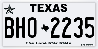 TX license plate BHO2235