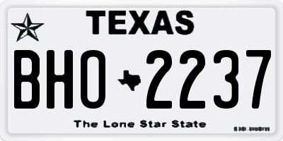 TX license plate BHO2237