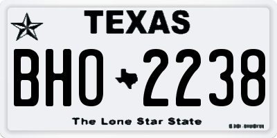 TX license plate BHO2238