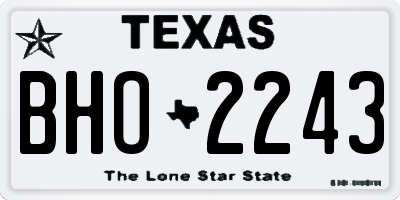 TX license plate BHO2243