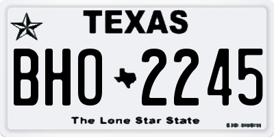 TX license plate BHO2245