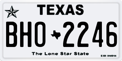 TX license plate BHO2246