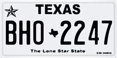TX license plate BHO2247