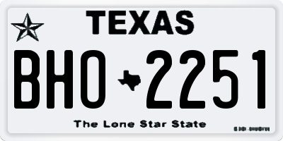 TX license plate BHO2251