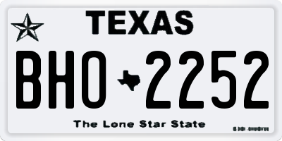 TX license plate BHO2252