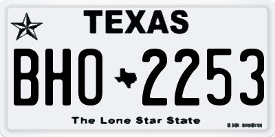 TX license plate BHO2253