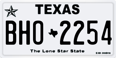 TX license plate BHO2254
