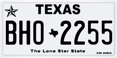 TX license plate BHO2255