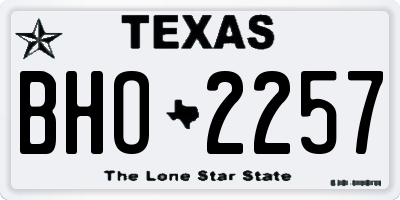 TX license plate BHO2257