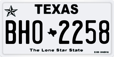 TX license plate BHO2258