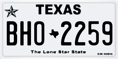 TX license plate BHO2259