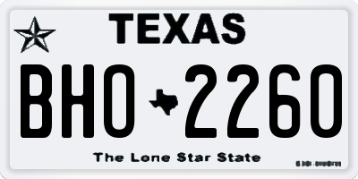 TX license plate BHO2260