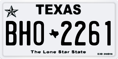 TX license plate BHO2261
