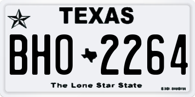 TX license plate BHO2264