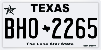 TX license plate BHO2265