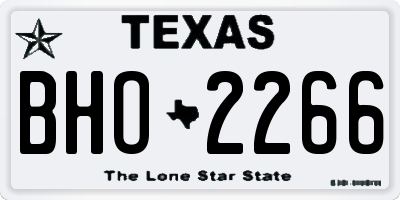 TX license plate BHO2266