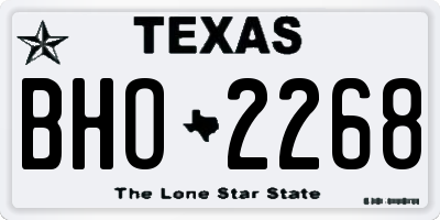 TX license plate BHO2268