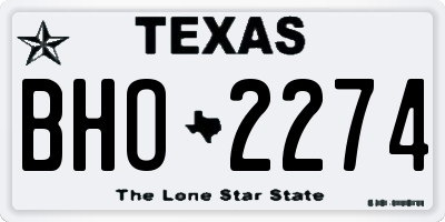 TX license plate BHO2274