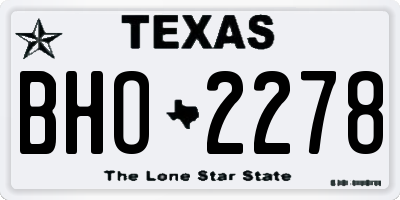 TX license plate BHO2278