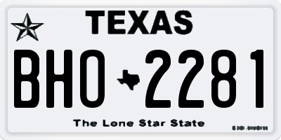 TX license plate BHO2281