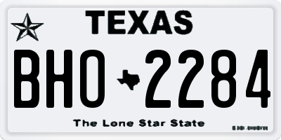 TX license plate BHO2284