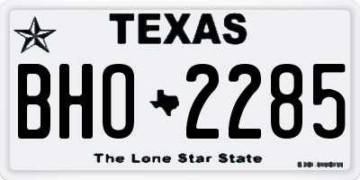TX license plate BHO2285