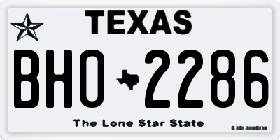 TX license plate BHO2286