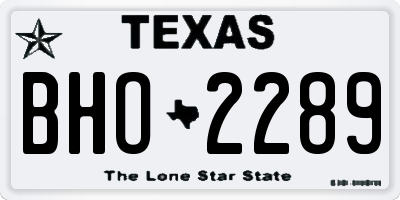TX license plate BHO2289