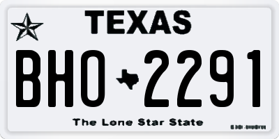TX license plate BHO2291