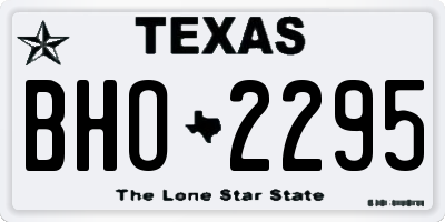 TX license plate BHO2295