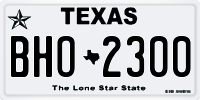TX license plate BHO2300