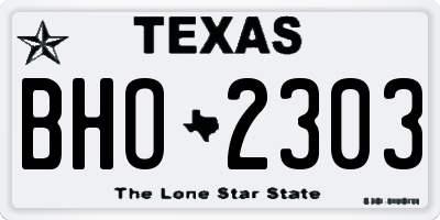 TX license plate BHO2303