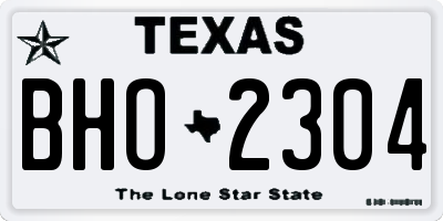 TX license plate BHO2304