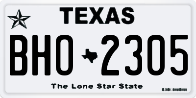 TX license plate BHO2305