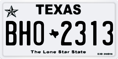 TX license plate BHO2313