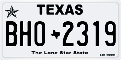 TX license plate BHO2319