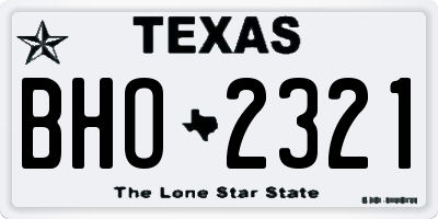 TX license plate BHO2321