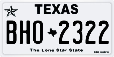 TX license plate BHO2322