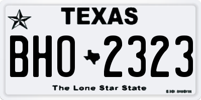 TX license plate BHO2323
