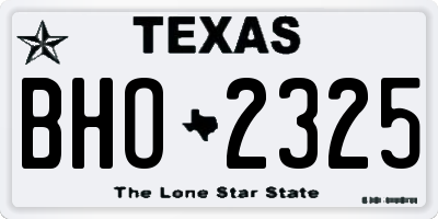 TX license plate BHO2325