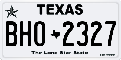 TX license plate BHO2327