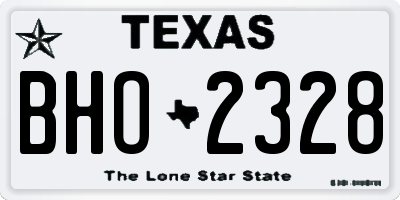 TX license plate BHO2328