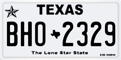 TX license plate BHO2329