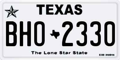 TX license plate BHO2330