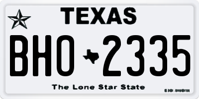 TX license plate BHO2335