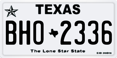 TX license plate BHO2336