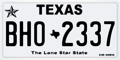 TX license plate BHO2337