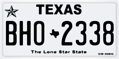TX license plate BHO2338